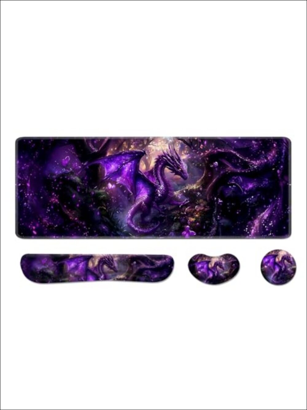 Large Desk Pad & Keyboard Wrist Rest Set Memory Foam Non-Slip Gaming Office